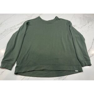 Orvis Women's Cozy Soft Crewneck Pullover in olive green. Size Large